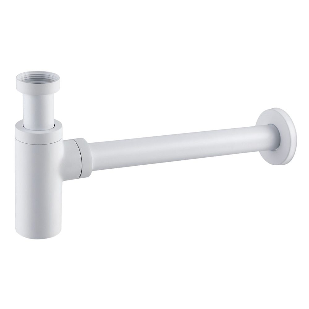 BALNEO – siphon de lavabo rond en laiton blanc, siphon de salle de bain moderne