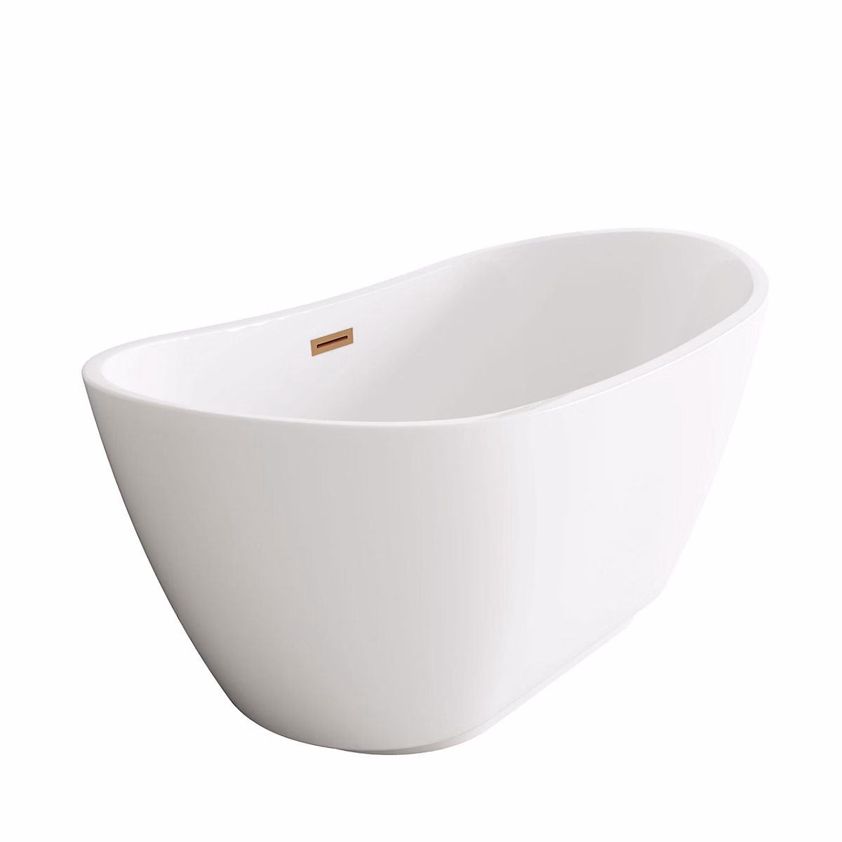 Balneo Baignoire autoportante 170 × 72cm – accessoires cuivre, Acrylique thermoformé 3.5mm, avec pieds réglables, PARMA