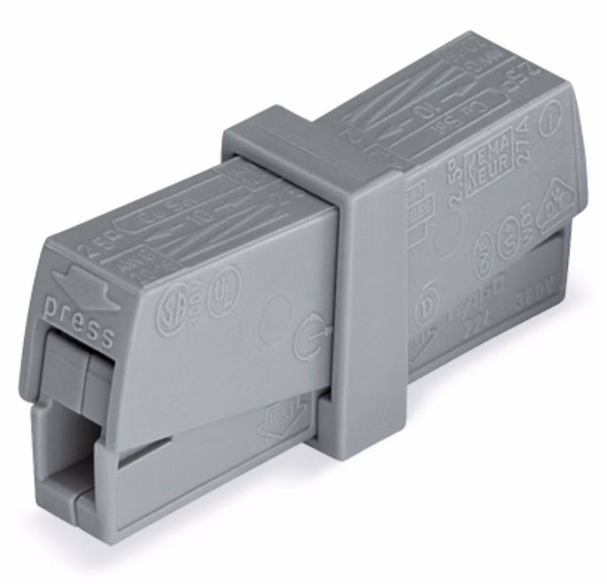 Borne de service pour luminaires / Gris – Boite de 50, WAGO, 224-201