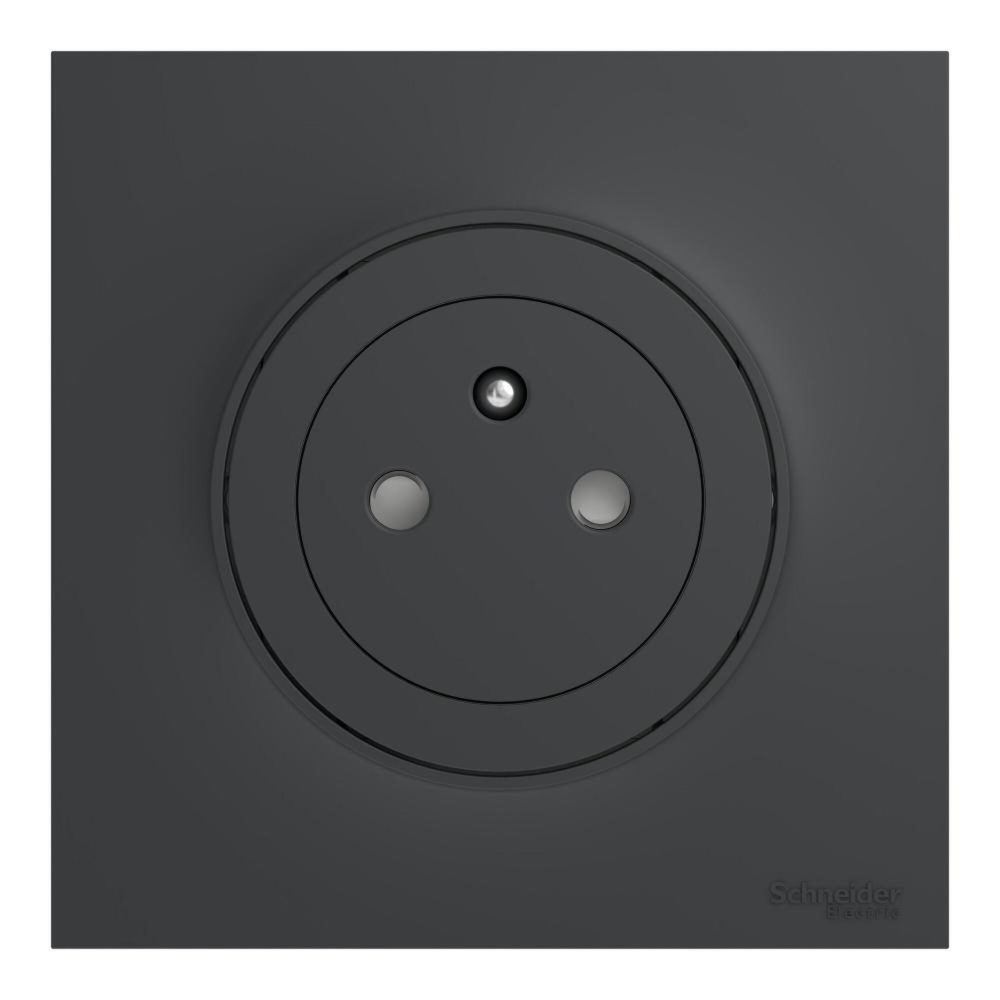 Schneider Electric Prise avec terre affleurante complète Odace, SCHNEIDER ELECTRIC, anthracite