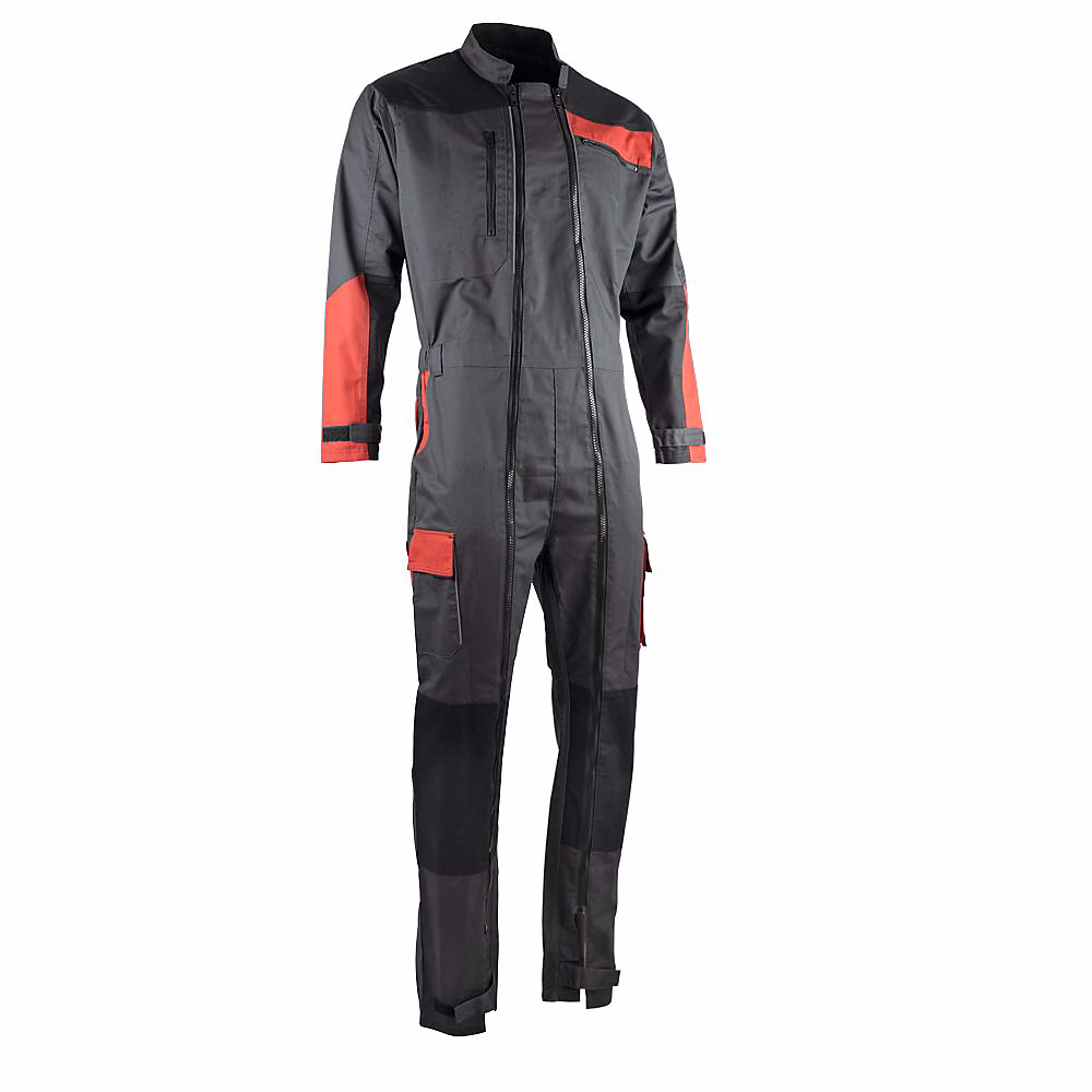 Combinaison de travail double zip tricolore LMA SESAME Gris / Rouge L – Réf. RTSPBWLIA7460715464
