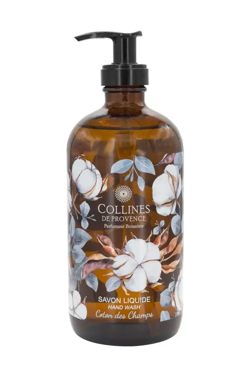 Jardin actuel:Savon liquide en flacon pompe senteur Coton des Champs Collines de Provence – 470 ml