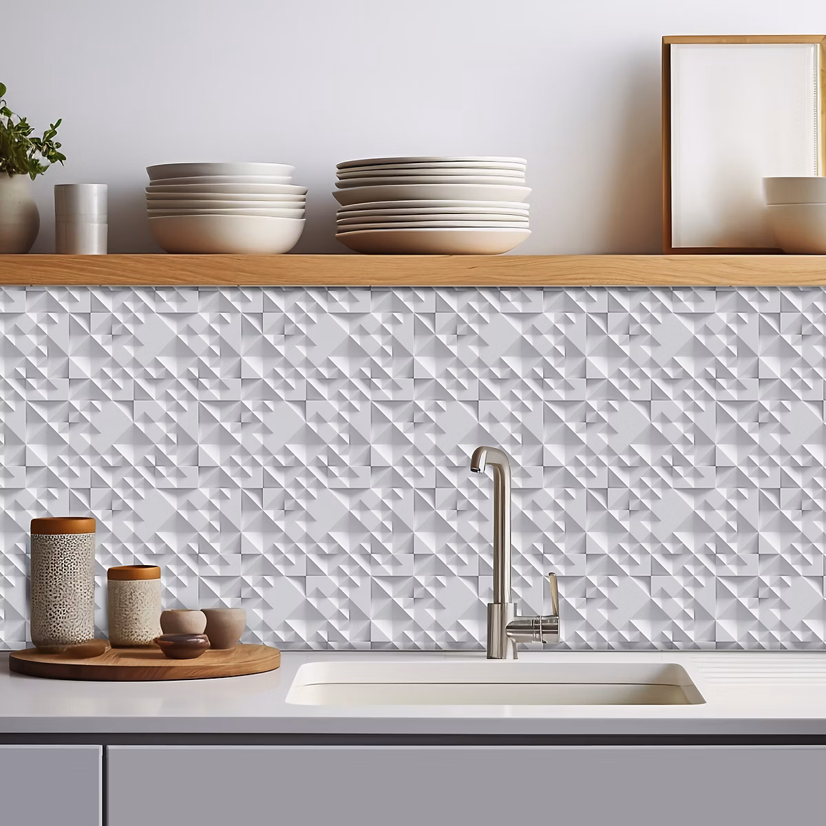Crédence adhésive design effet 3D relief – 60 × 100cm