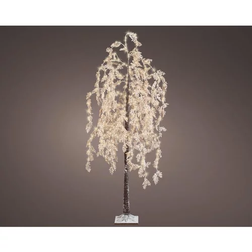 Espace vert facile：Arbre de Noël lumineux coloris blanc micro LED blanc chaud fixe extérieur – H 2,10 m