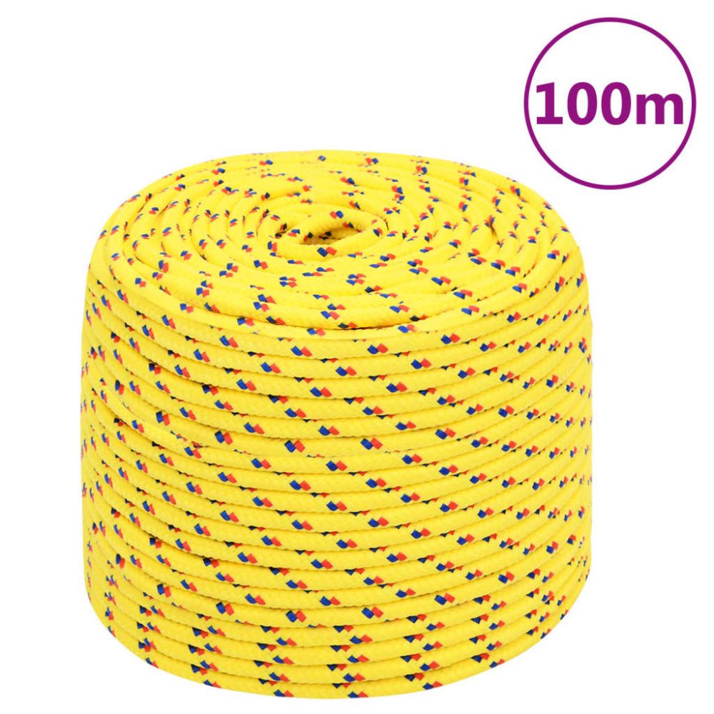 vidaXL Corde de bateau Jaune 10 mm 100 m Polypropylène