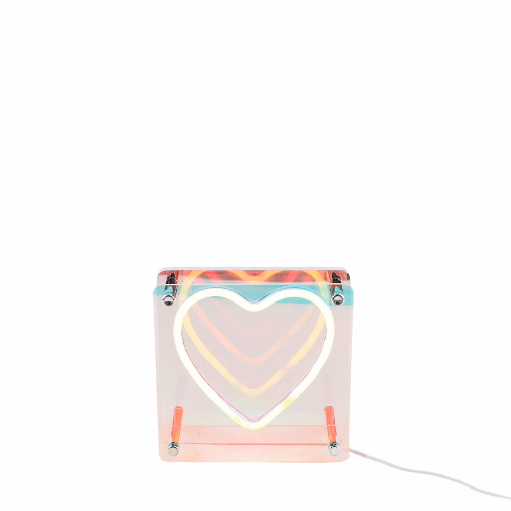 Cadre néon coeur 3D coloré 15 × 15cm