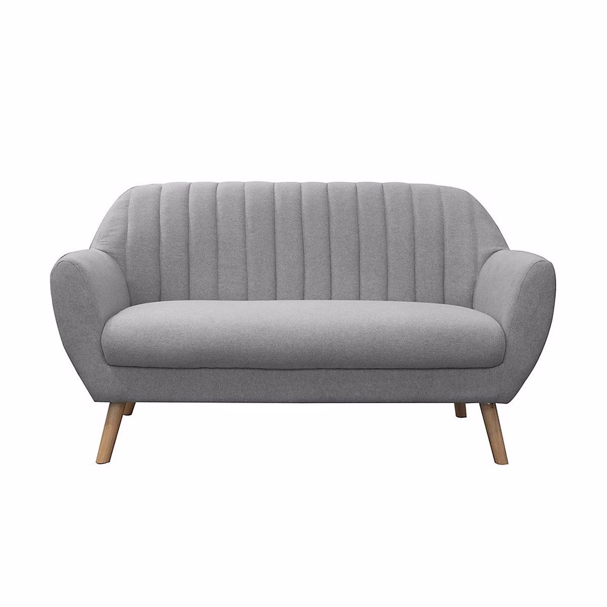 Canapé 2 places design vintage Gris | L. 142 x l. 64 x H. 84 cm – SOFIA