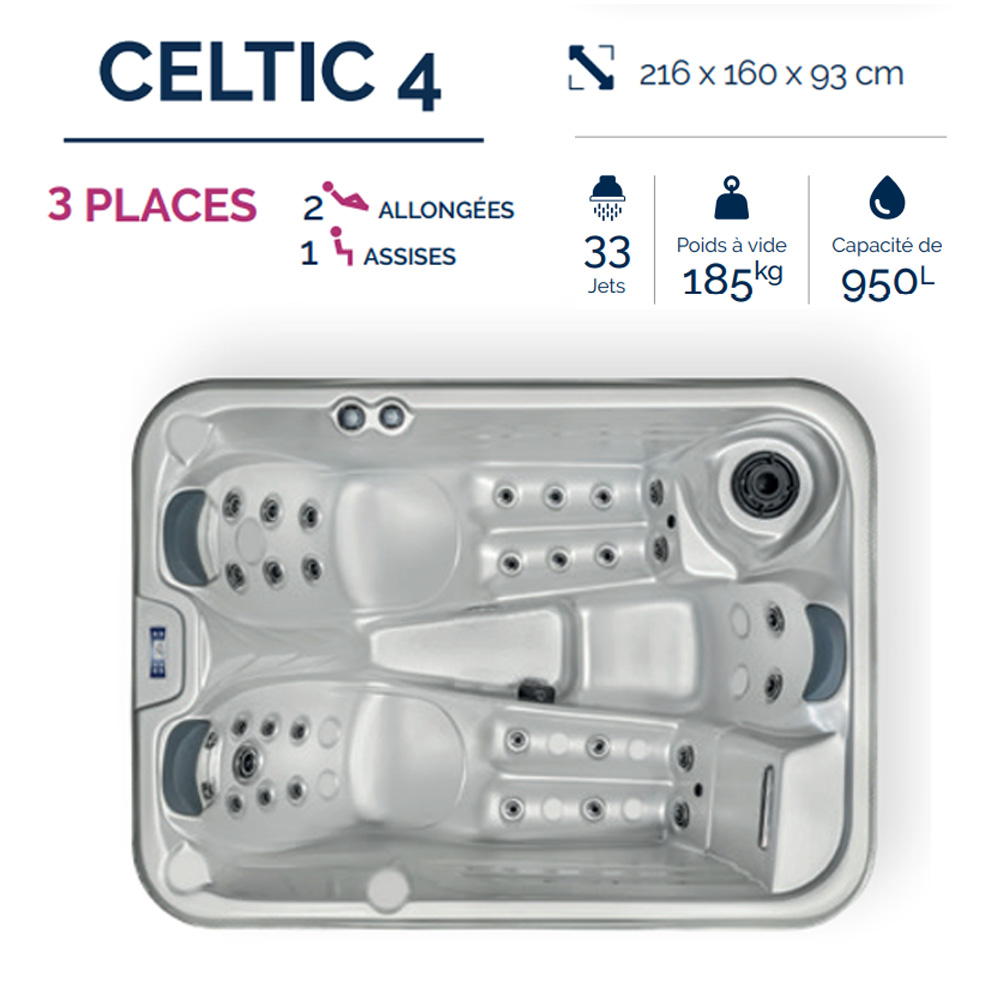 Spa acrylique Celtic 4 Netspa - 3 places + couverture
