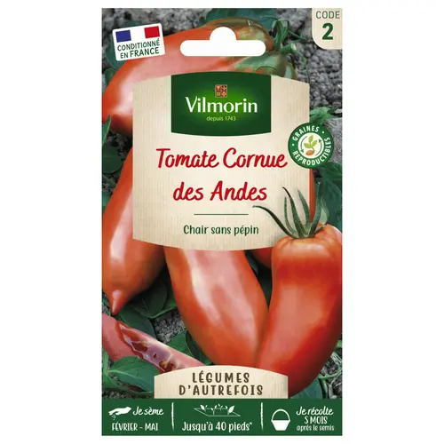 Pour mieux profiter du jardin:Tomate Cornue des Andes Vilmorin - graines à semer