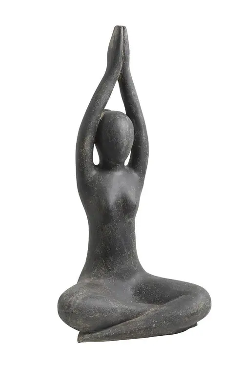 Parfait pour le jardin：Décoration pour jardin aquatique coloris noir en pierre reconstituée figurine yoga SEDA Sukhasan Diving Hight - 125 cm