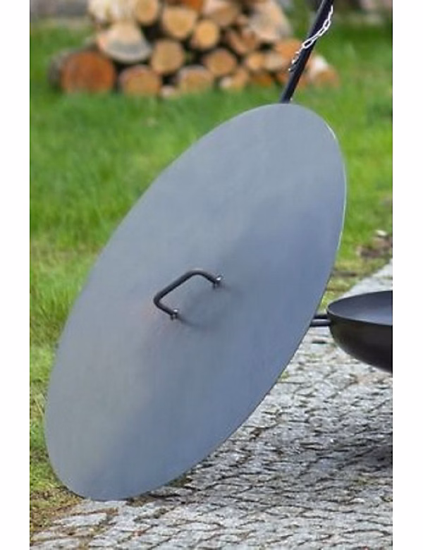 Accessoire de barbecue – Couvercle de brasero rond en acier 60 cm