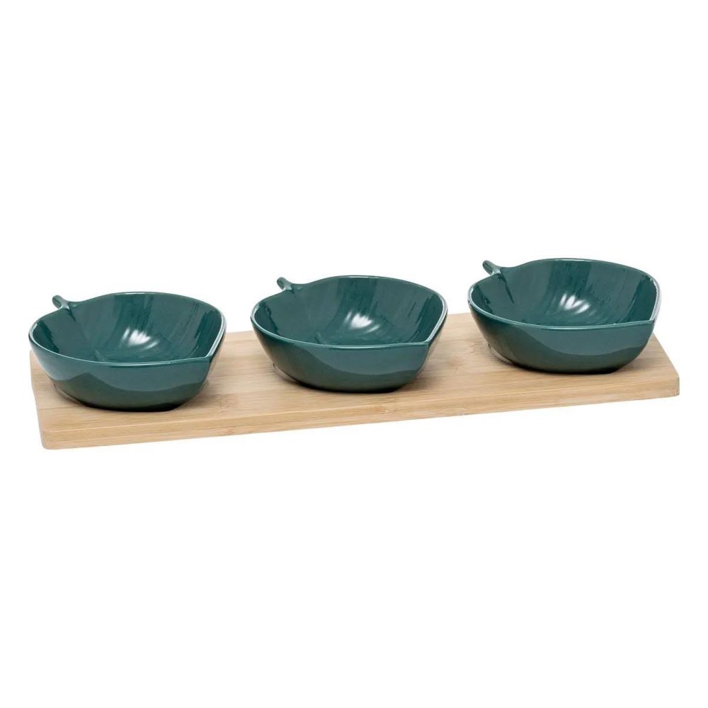 SECRET DE GOURMET Service apéritif 4 pièces yucatan 32cm beige