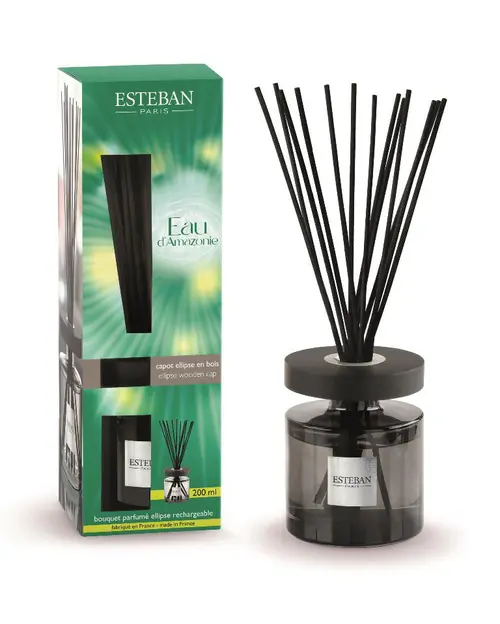 Pratique au jardin：Bouquet parfumé et recharge Esteban Ellipse vert parfum Eau d’Amazonie - 200 ml