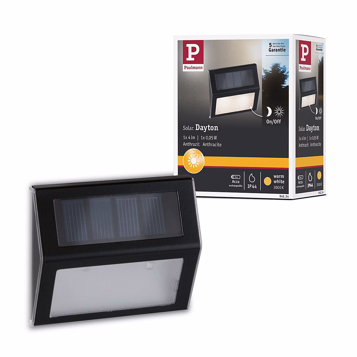 Applique Solaire Extérieure Paulmann 94234 Dayton – Éclairage LED Anthracite