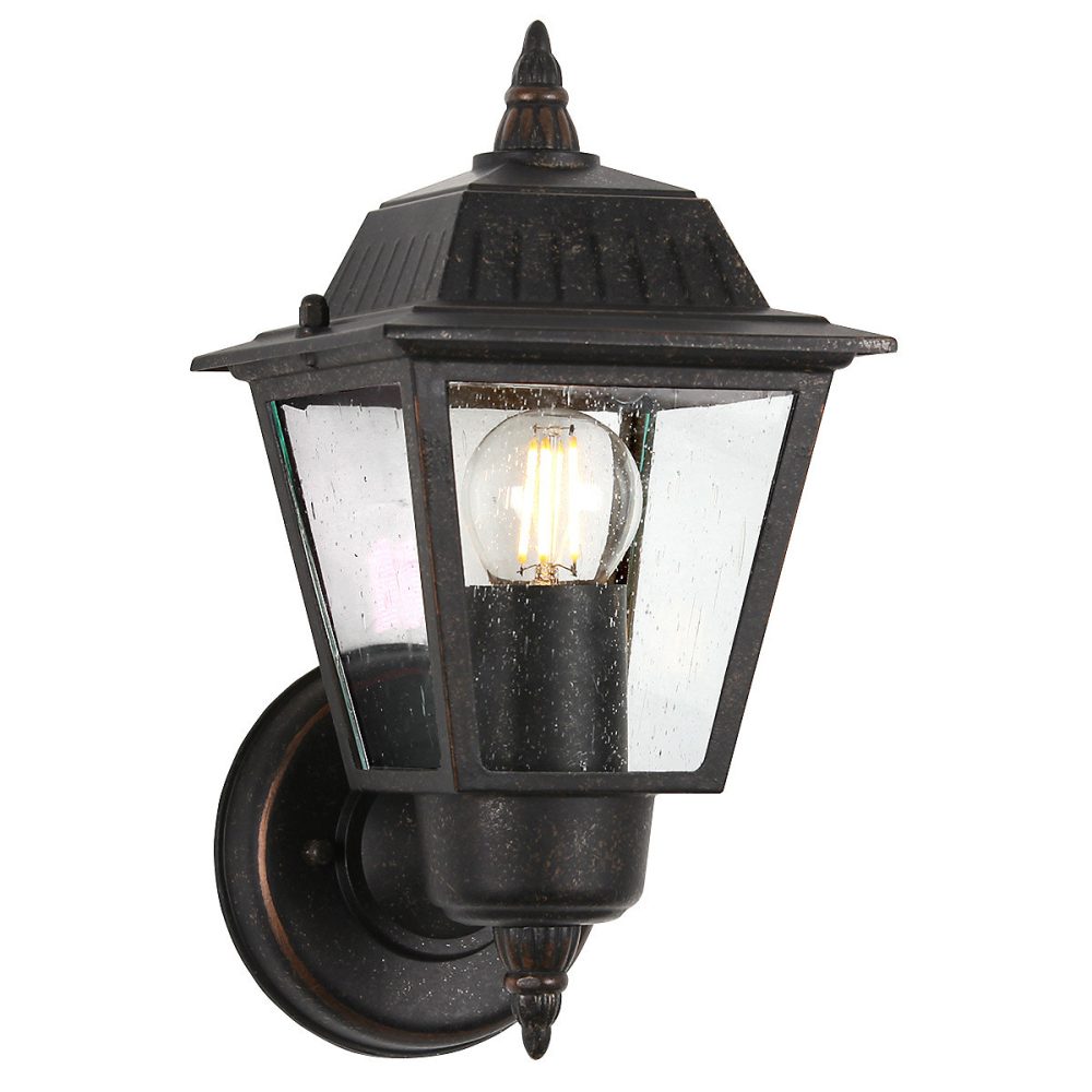 Elstead Highnam – Lanterne murale extérieure à 1 ampoule bronze clair IP44, E27