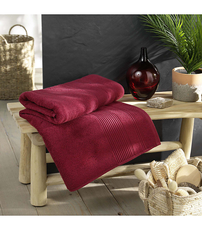 Drap de Bain 90 × 150 cm – Collection Tendresse, Éponge 500 g, m², 90 × 150cm, Rouge