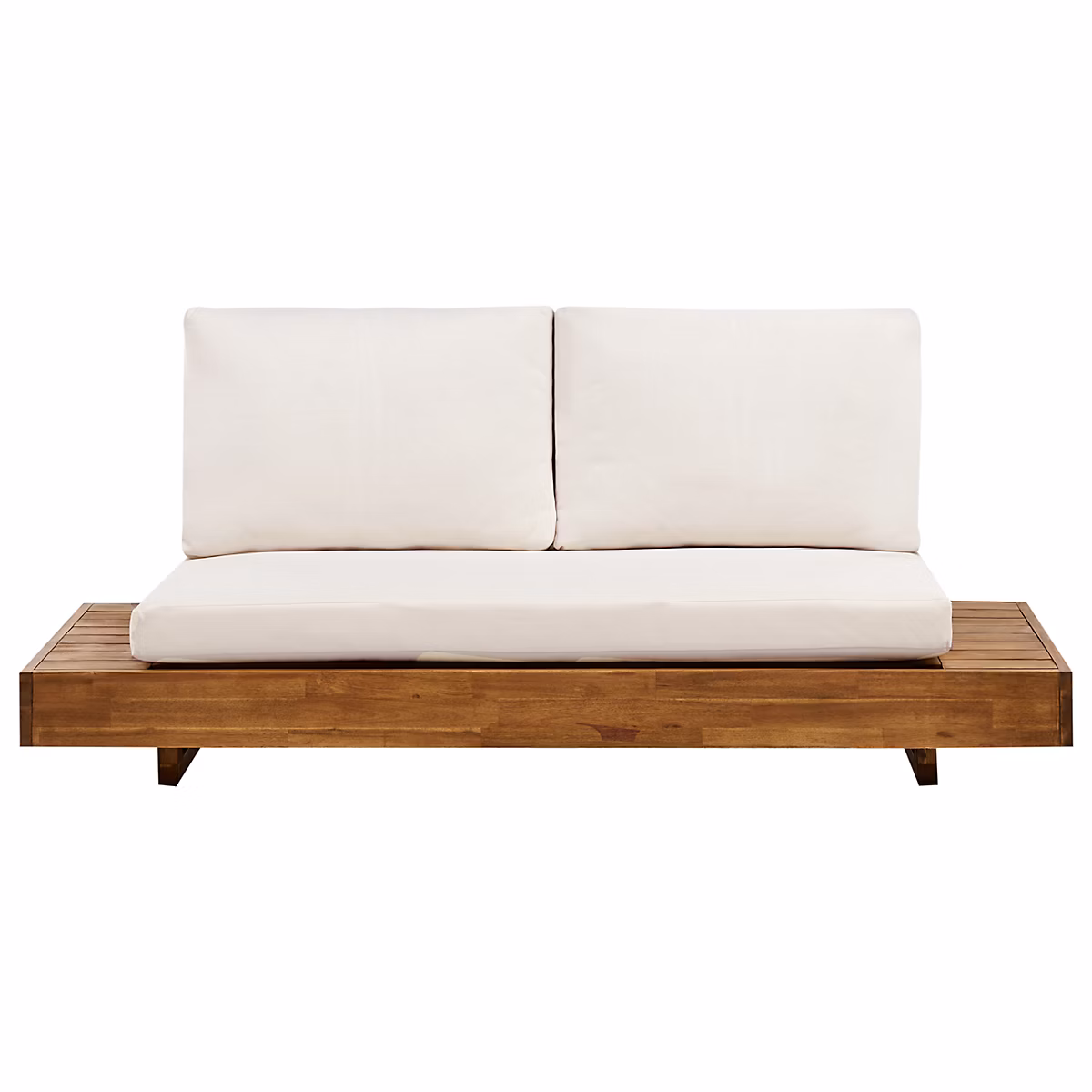 Canapé de jardin 2 places MARETTIMO Bois d'acacia certifié Blanc cassé – Réf. VYKXHSTAB4192819808