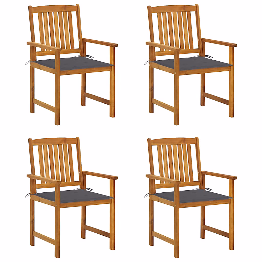 Chaises de jardin avec coussins Bois d'acacia massif vidaXL – lot de 4 – Réf. PBJEAKOBN2942855361