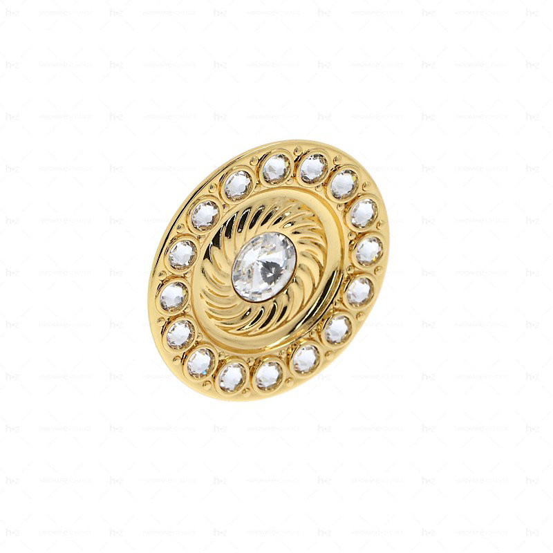 Boutons pour meubles en zamac et cristal Diamètre 60 plaqué or – Réf. ABUAERELR2979818252