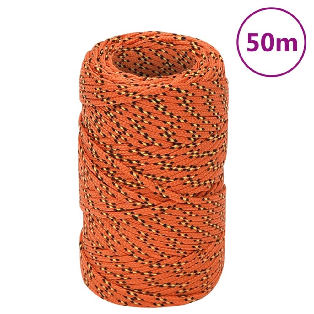 vidaXL Corde de bateau Orange 2 mm 50 m Polypropylène