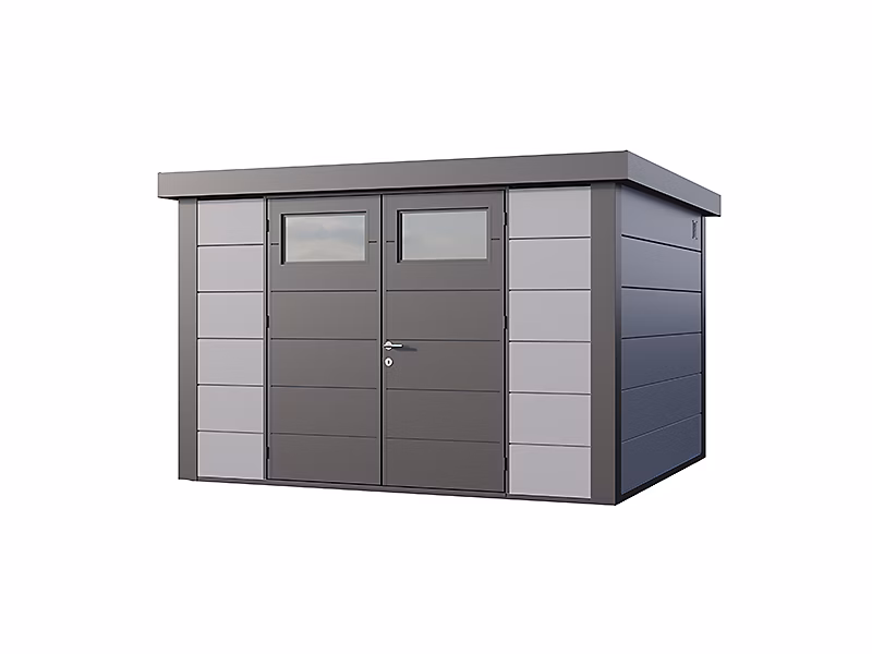 Abri de Jardin en Acier de 9 – 8 m² gris clair et anthracite, Classico Telluria 3330
