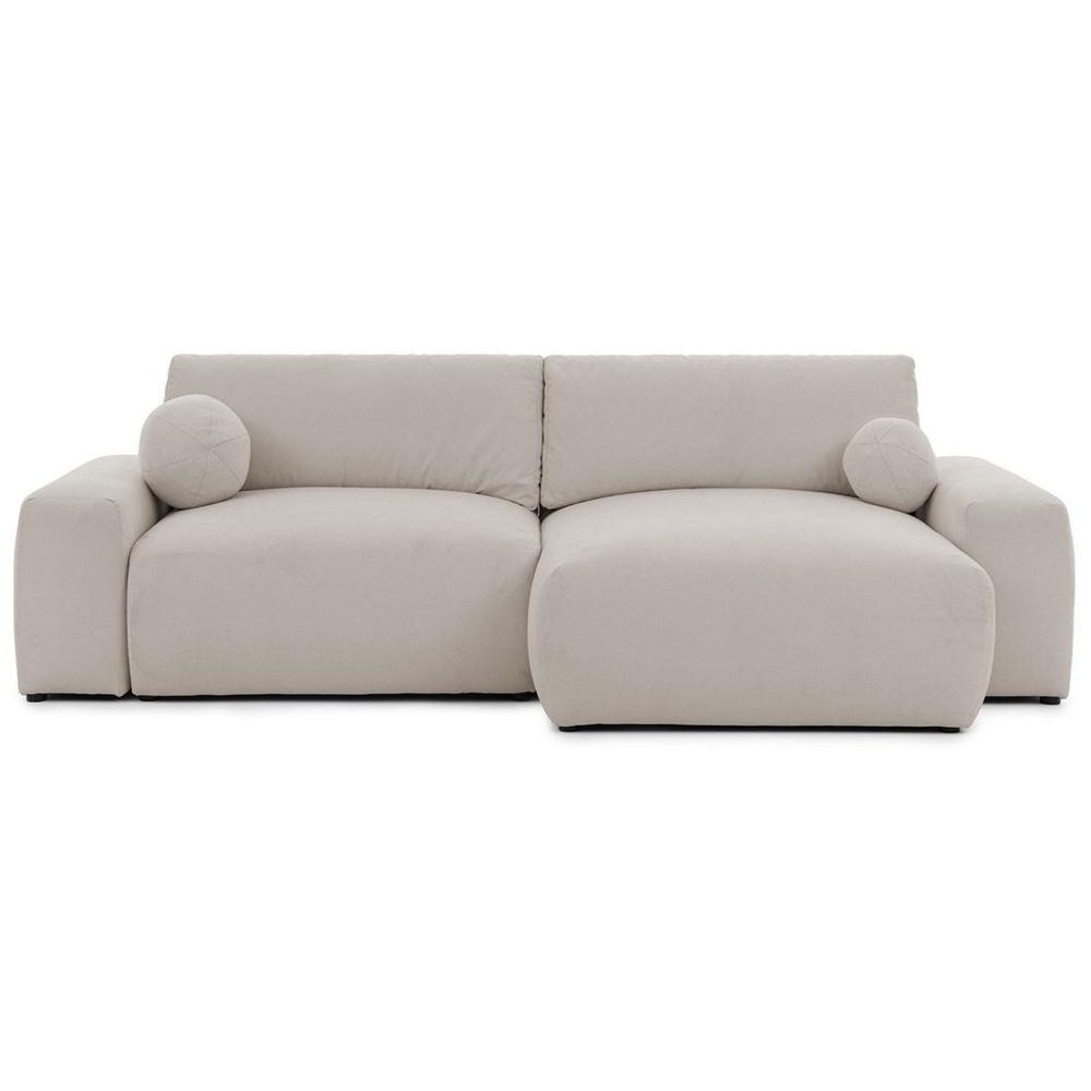BEST MOBILIER Constance - canapé d'angle réversible 4 places convertible avec coffre en tissu