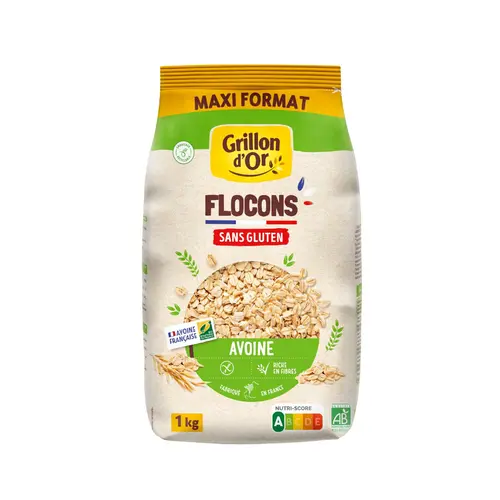 Jardin qualité:Flocons d’avoine bio sans gluten Grillon d'Or - 1 kg