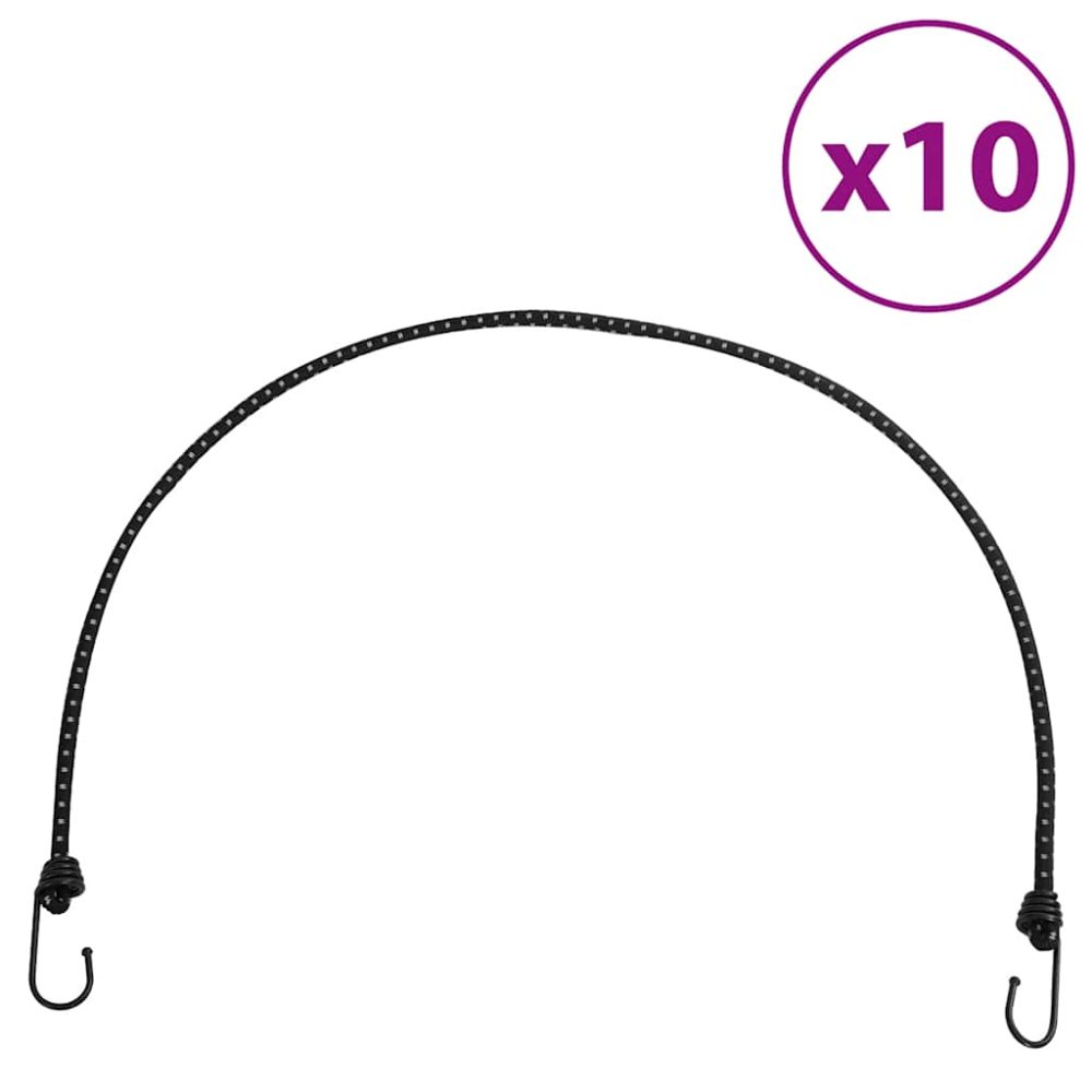 vidaXL Cordes élastiques avec bandes réfléchissantes et crochets 10pcs