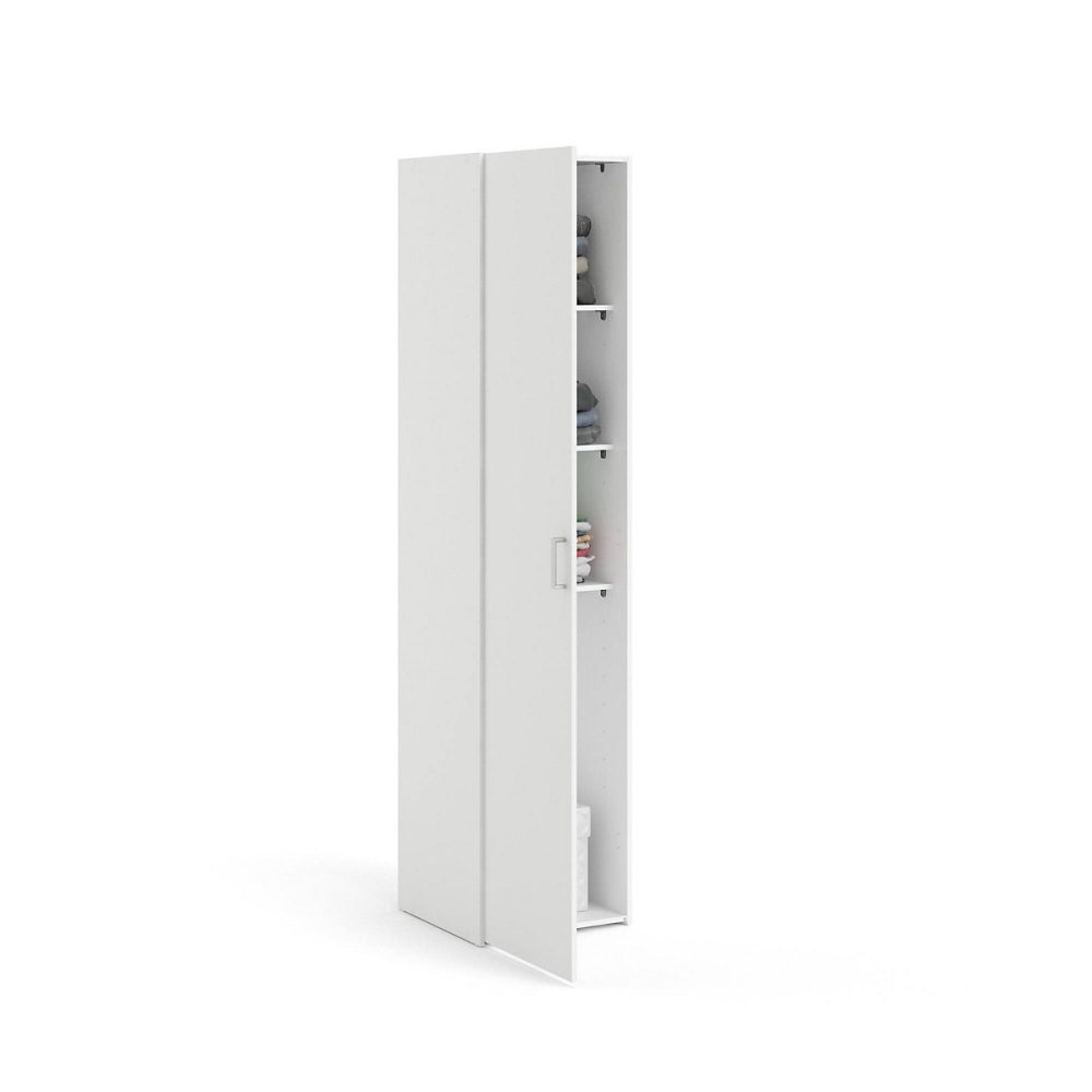 Armoire polyvalente 1 porte Khutulun – penderie 42x175h cm blanc