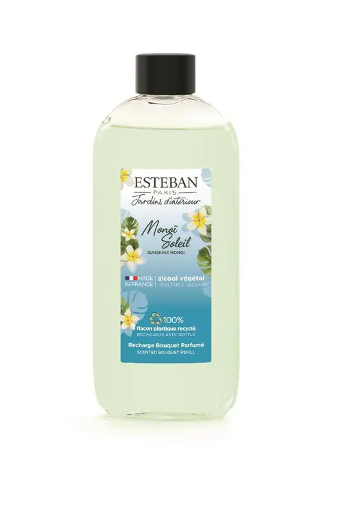 Une idée pratique pour l’extérieur：Recharge pour bouquet parfumé Esteban parfum Monoï soleil - 200 ml
