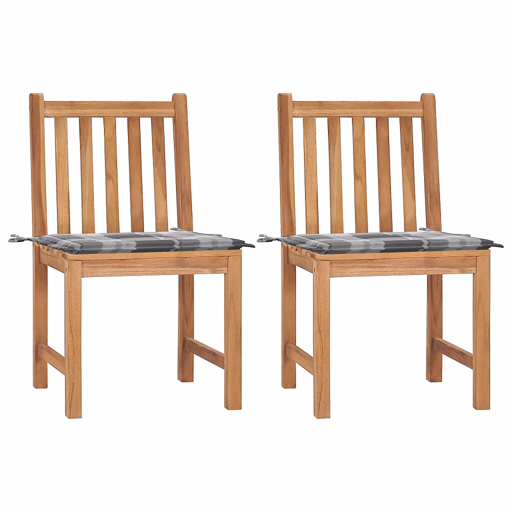 Chaises de jardin lot de 2 avec coussins Bois de teck massif vidaXL – Réf. AROSZTHOT3761459389