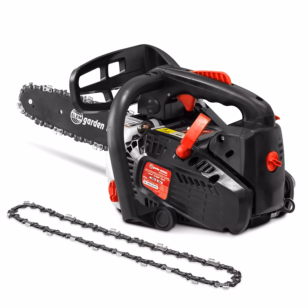 Elagueuse thermique 25cc – guide 25cm, 2 temps, Livrée avec 2 chaînes, Elem Garden