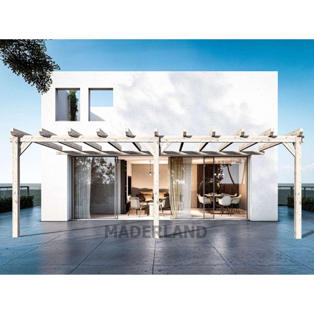JARDIDECO Pergola adossée en lamellé-collé avignon 500 x 500 cm - maderland
