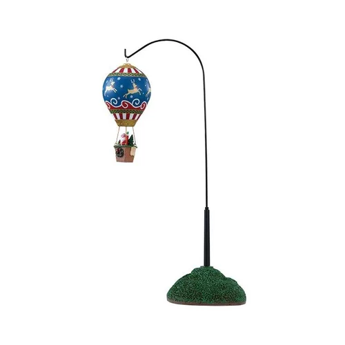 Essentiel jardin:Décor animé de village de Noël Santas Wonderland Lemax Promenade en Montgolfière pour le réveillon de Noël – 21,5 x 12 x 37,9 cm