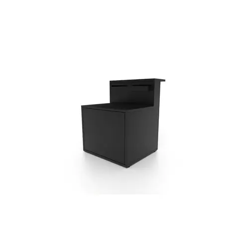 Pour vos jardins:Support pour plancha fermé en acier noir forme comptoir de bar Forge Adour - 90 x 97,2 x 112,5 cm