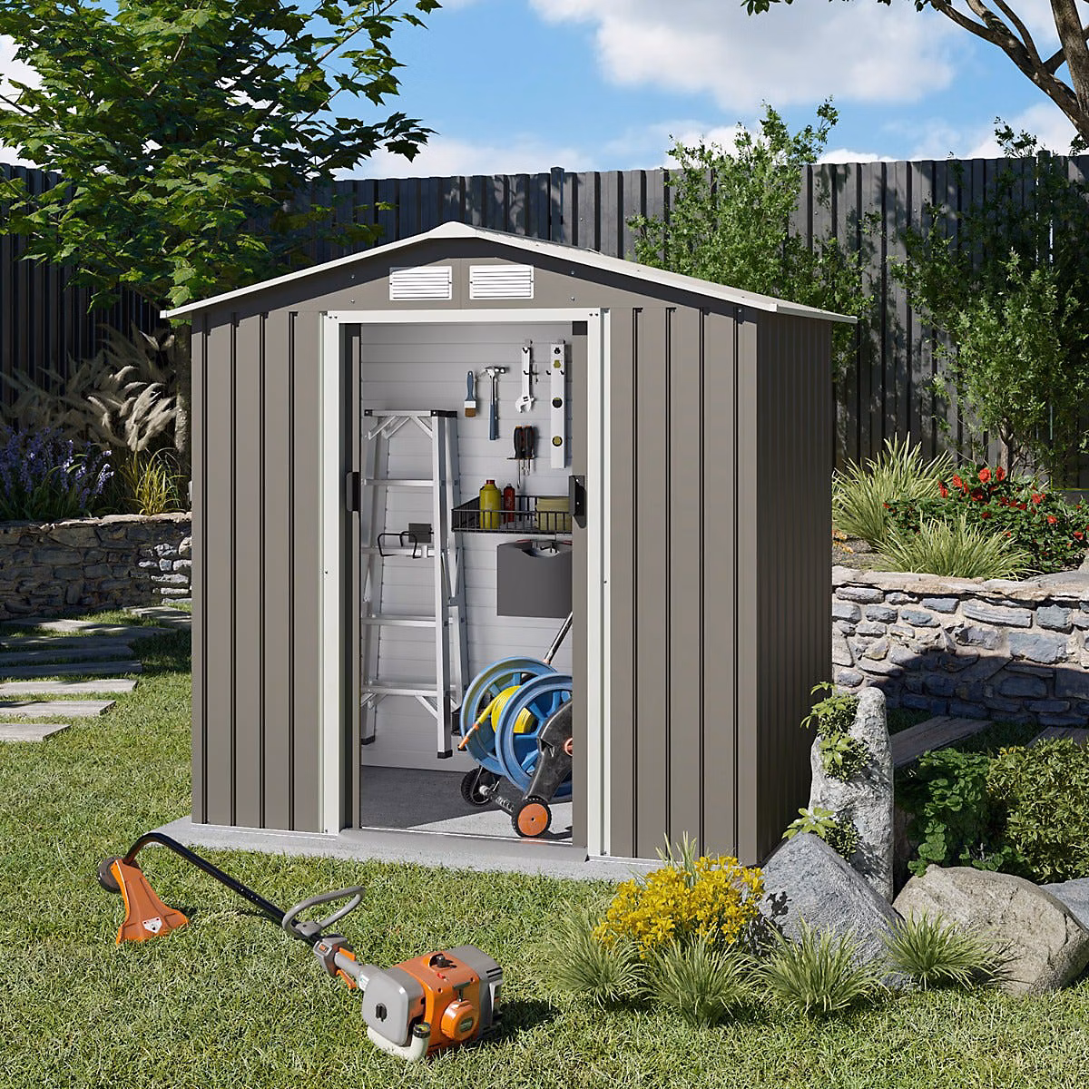 Abri de jardin métal 2 – 12 m² + kit d'ancrage