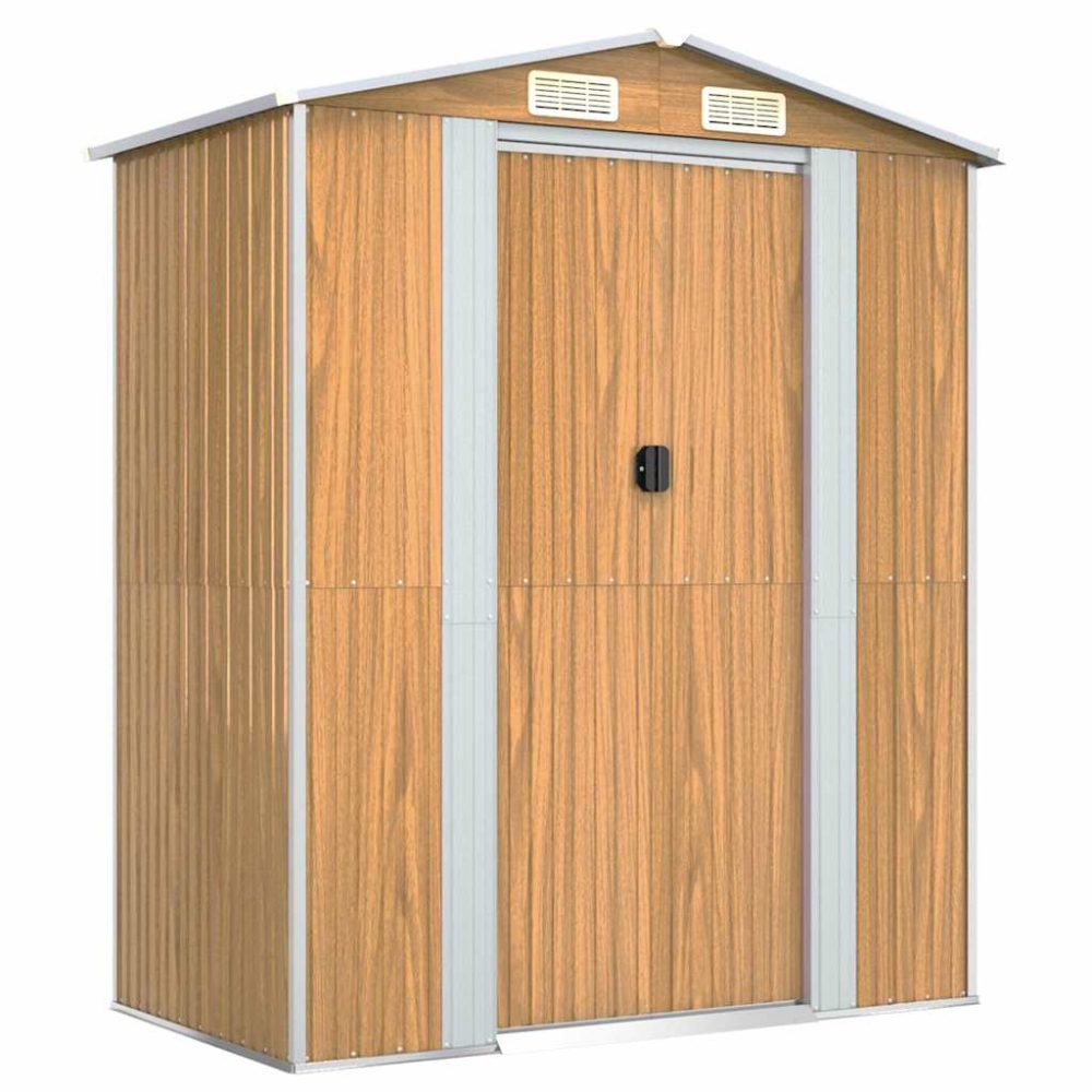 vidaXL Abri de jardin Marron clair 192x108x223 cm Métal galvanisé