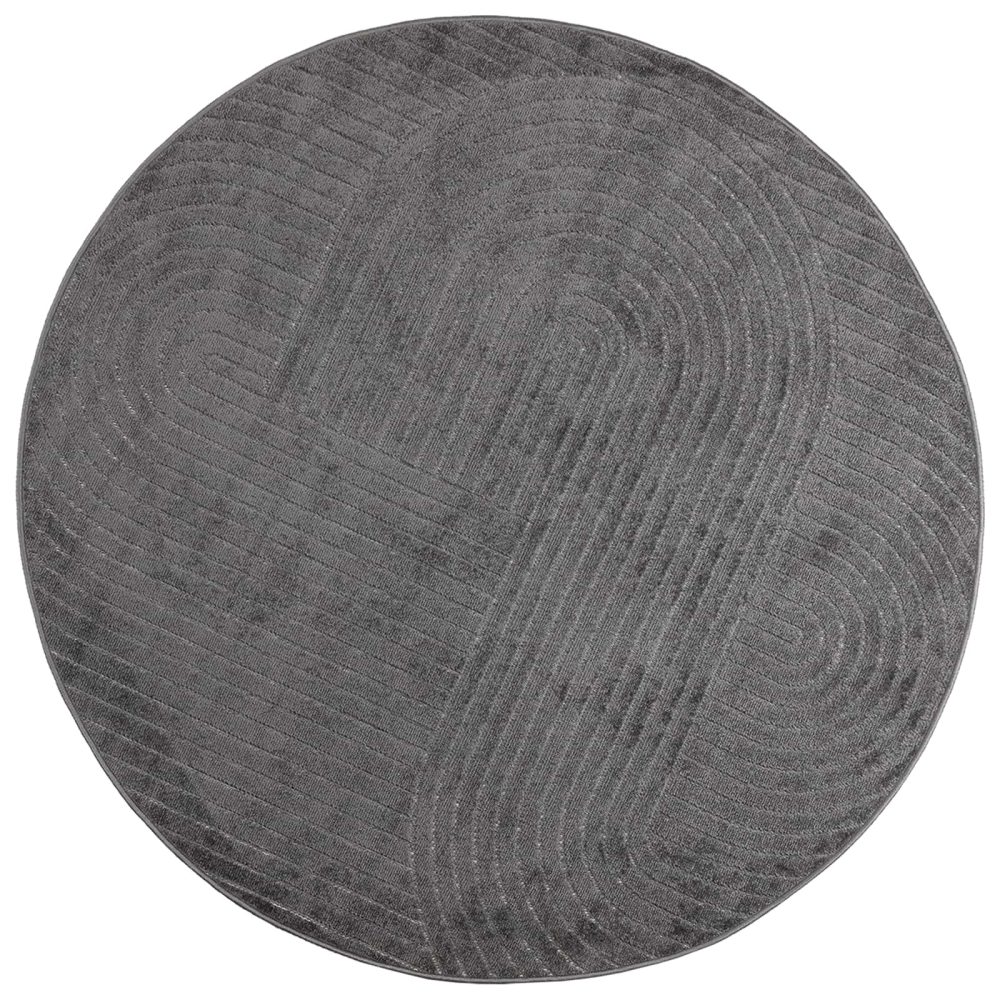 vidaXL Tapis d'intérieur et d'extérieur PALMERAS Anthracite diam. 160 CM