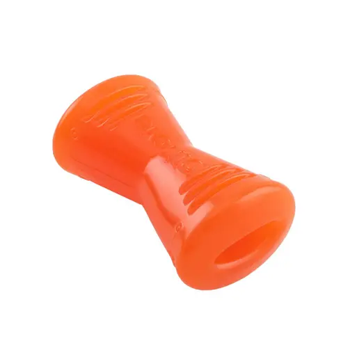 Le pratique pour l’extérieur:Jouet pour chien en caoutchouc coloris orange os Bionic - Taille M