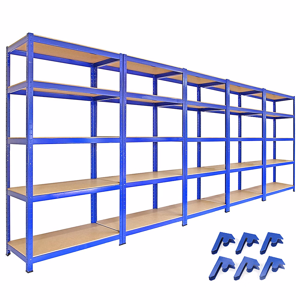 5 x Rayonnages T – Rax 90cm Bleus & Connecteurs de Baies