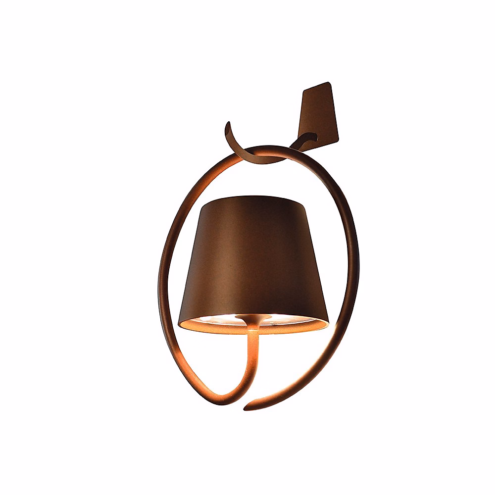 Applique Led Poldina Corten Avec Crochet – Rechargeable Et Dimmable Avec Batterie Jusqu'À 12 Heures