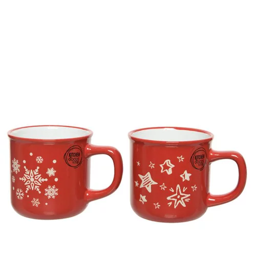 Confort nature:Mug décor étoile en grès Kaemingk - 9,40 x 7,5 x 8 cm