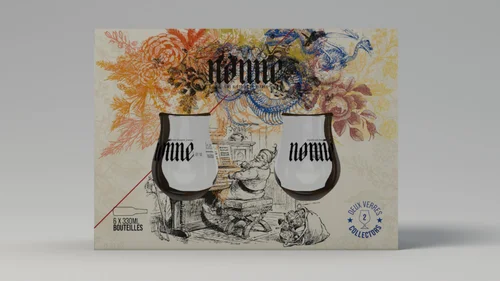 Pour valoriser votre jardin:Coffret Nonne bio + 2 verres Nonne - 6 x 33 cl
