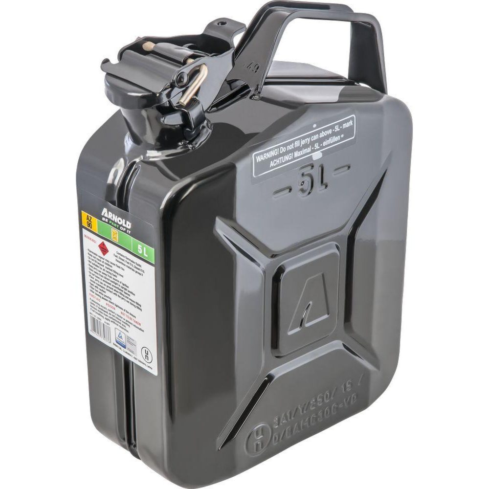 ARNOLD Bidon à carburant métallique, 5 l, noir