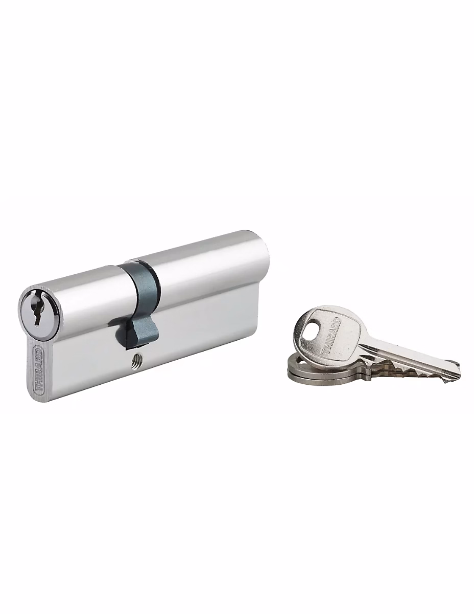 Cylindre Ecopro nickelé 35 × 55 mm à clé crantée – THIRARD