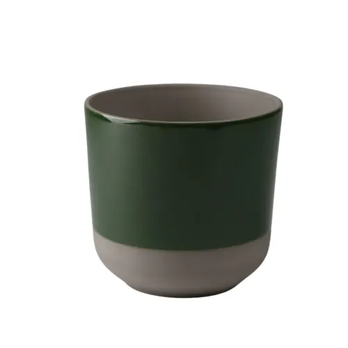 Pour un extérieur accueillant：Cache-pot coloris vert en céramique Sandstone - Ø 30 x 28 cm