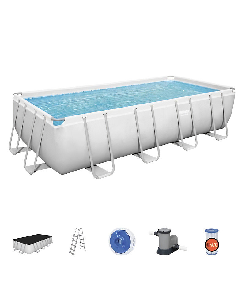 Piscine Hors – sol Tubulaire Bestway Power Steel 549 × 274 × 122 cm Épurateur à Cartouche de 5 678 L/H Bâche et Échelle