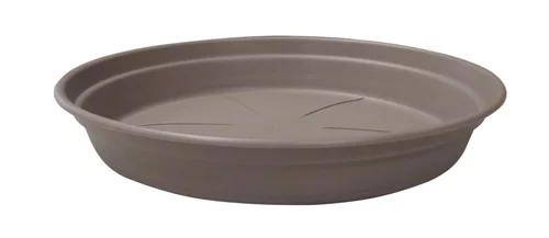 Pour un jardin agréable:Soucoupe ronde en plastique recyclé taupe Cocoripot - Ø 20 cm