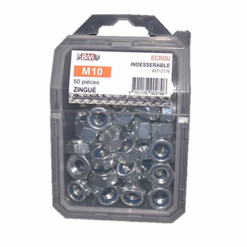 écrou indesserrable din 985 classe i8i zingué – coque de 100 pièces | 8 mm | vendu par 4