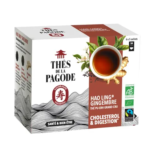 Mieux dehors:Thé Hao Ling au gingembre bio et équitable Thés de la Pagode - 30 sachets